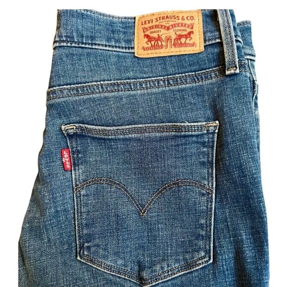 Women's Levi's Slimming Straight Fit Retro Stretch Denim Blue Jeans Size 29/30 - Picture 6 of 12